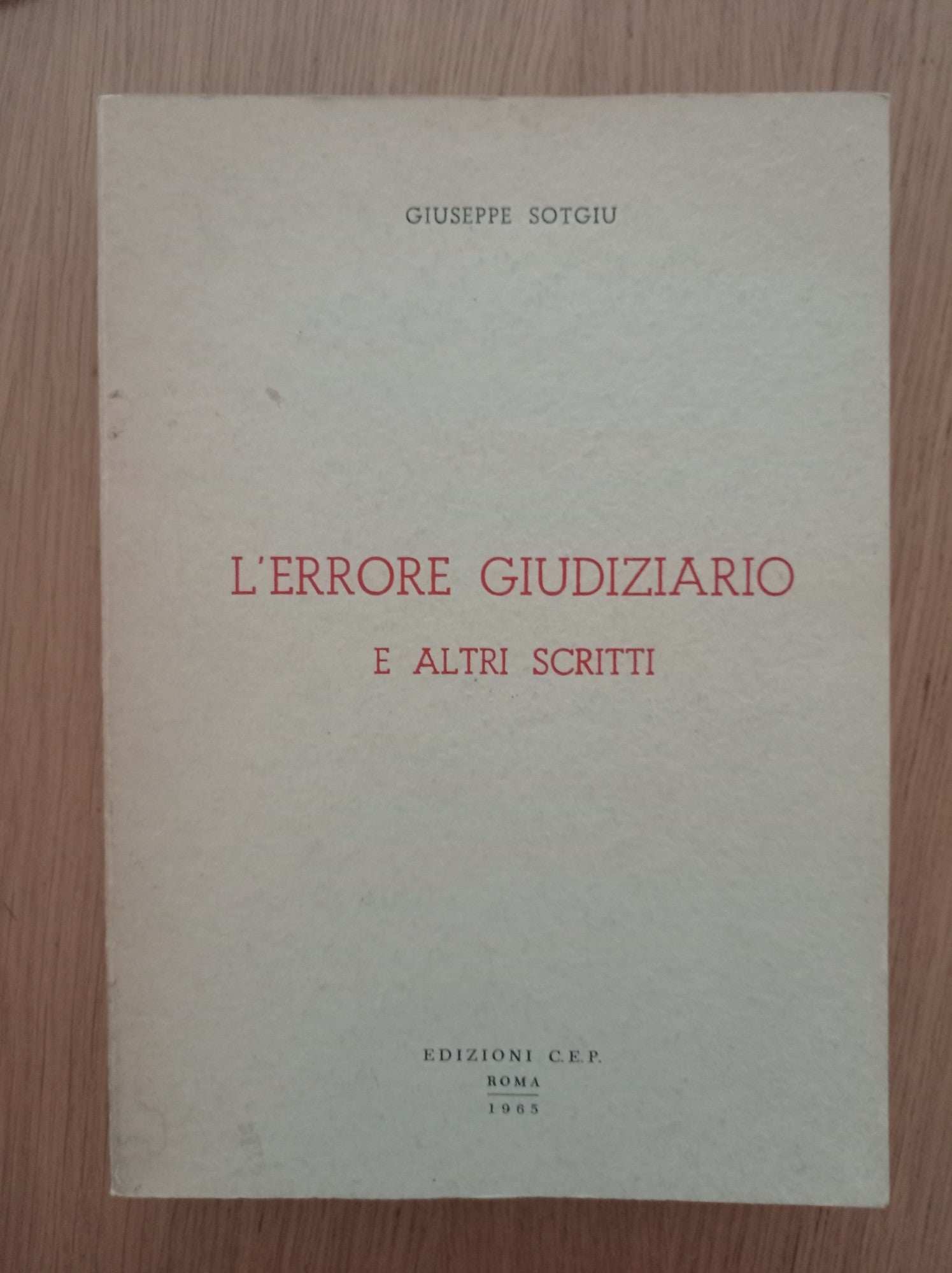 L' errore giudiziario e altri scritti - copertina