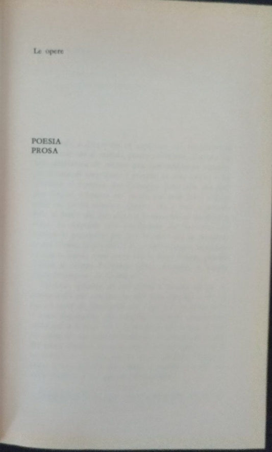 Le opere: Poesia, Prosa - copertina