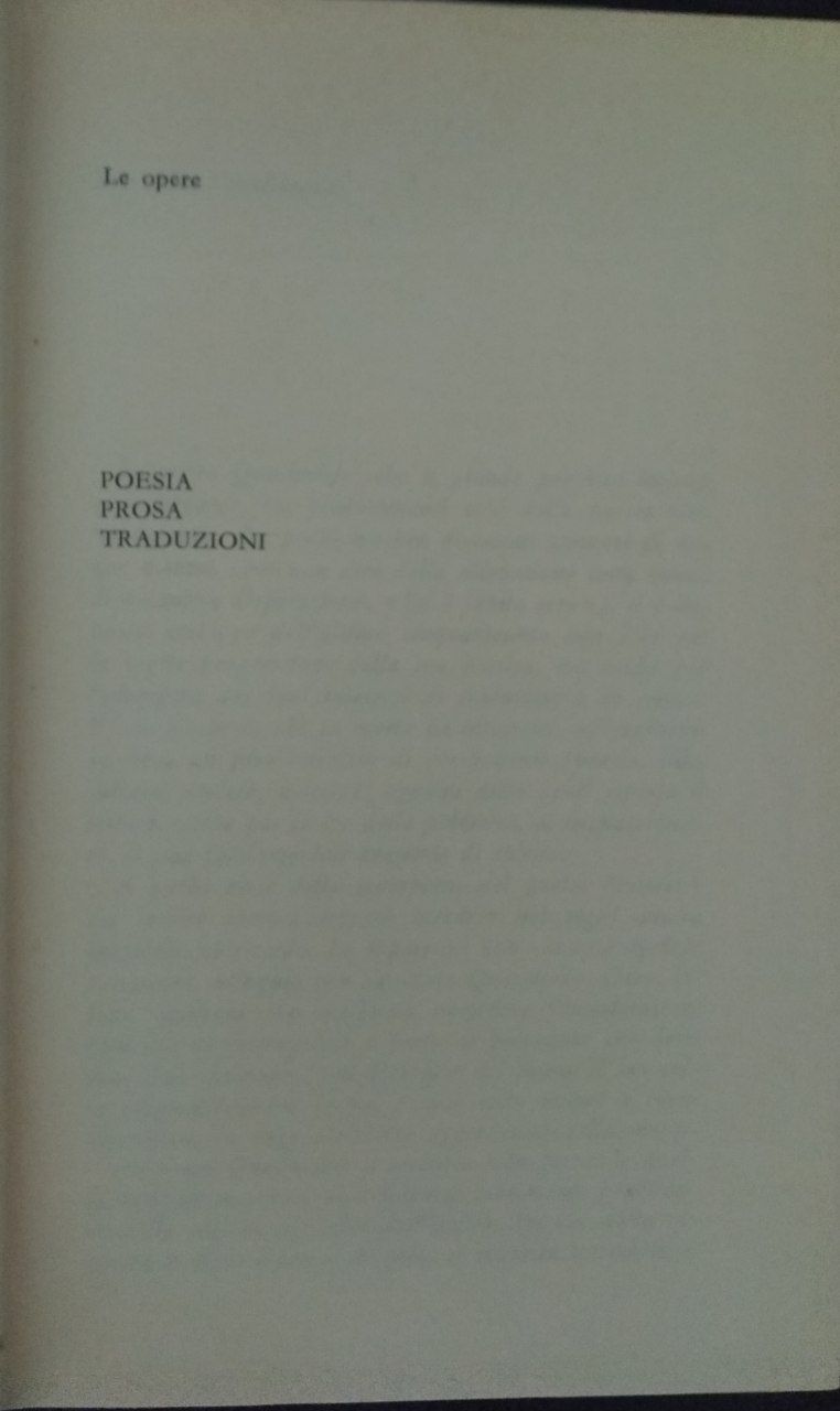 Le opere: Poesia, Prosa, Traduzione - copertina