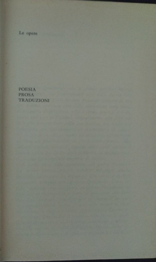 Le opere: Poesia, Prosa, Traduzione - copertina