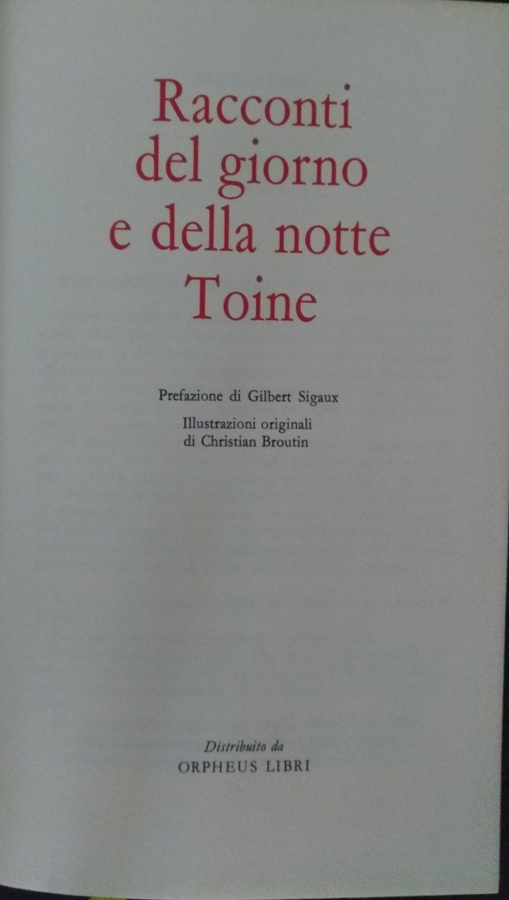 Racconti del giorno e della notte Toine - copertina