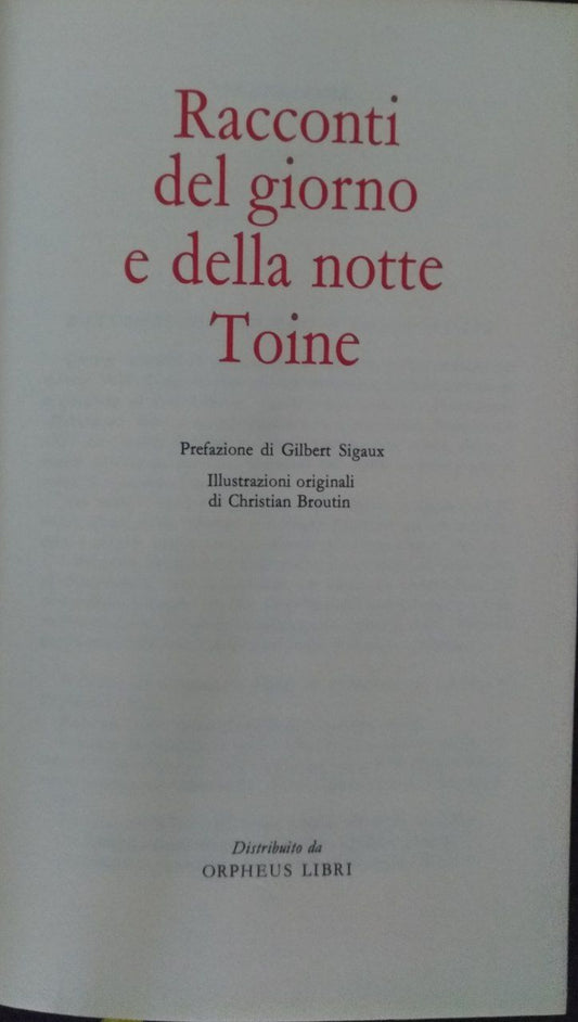 Racconti del giorno e della notte Toine - copertina