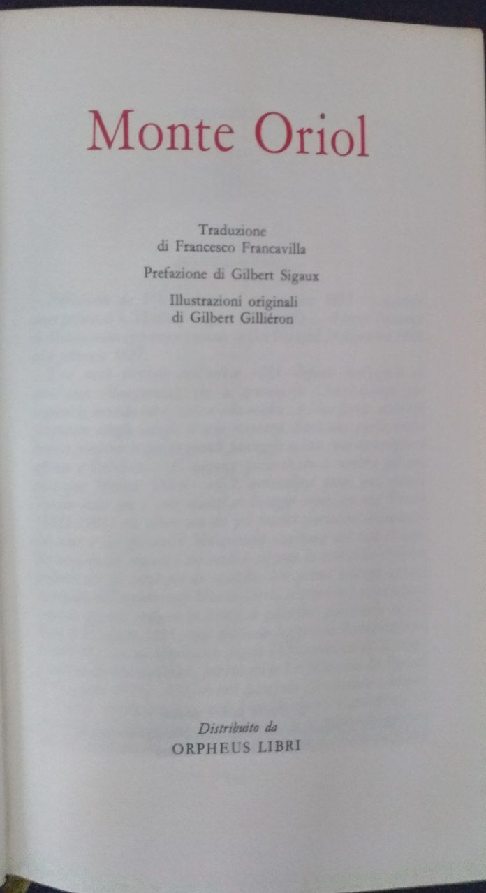 Monte Oriol - copertina
