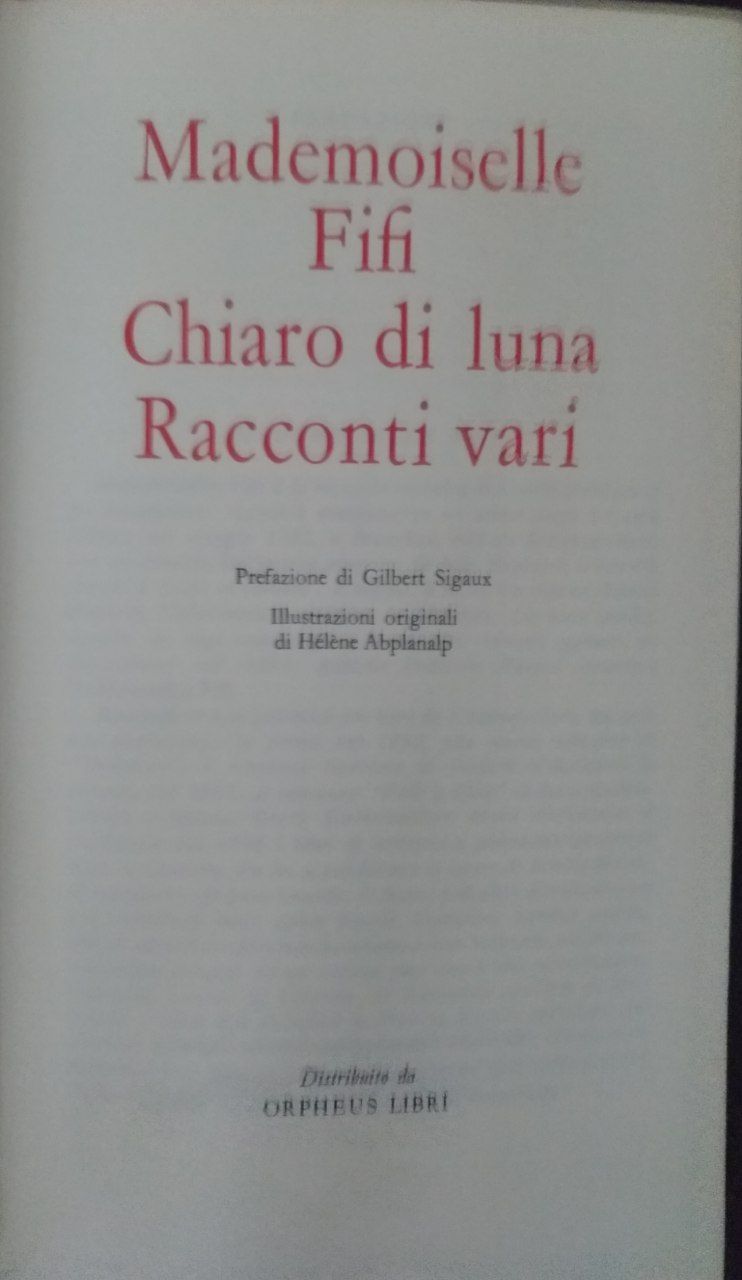 Mademoiselle - Fifi - Chiaro di luna. Racconti vari - copertina
