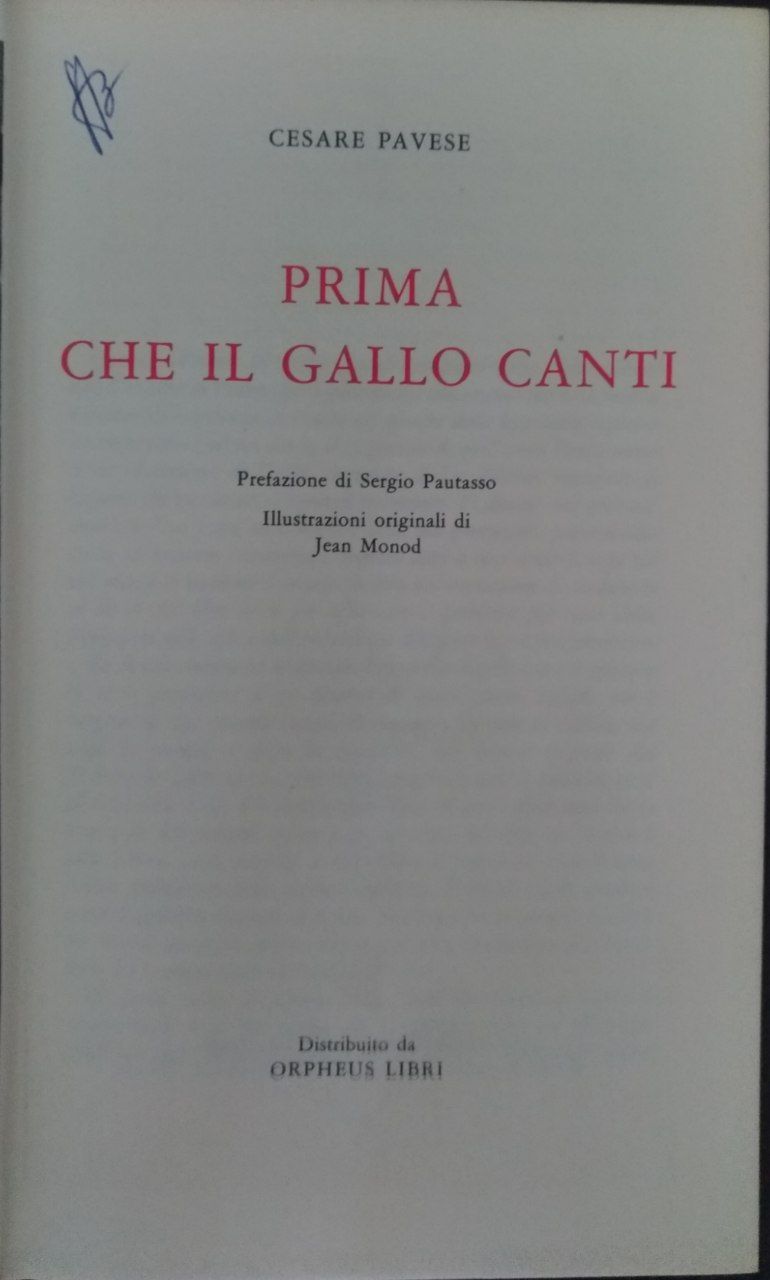 Prima che il gallo canti - copertina
