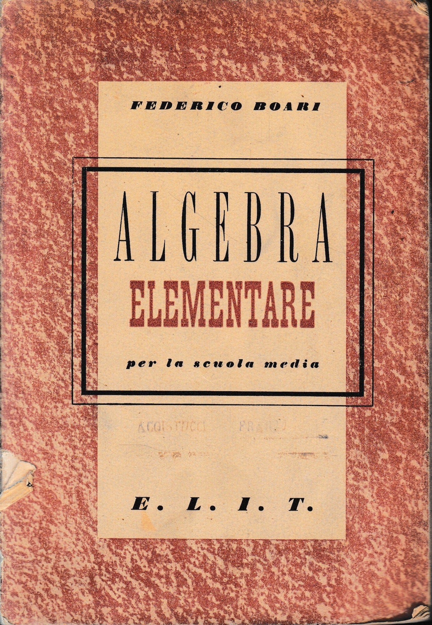 Algebra Elementare per la scuola media - copertina
