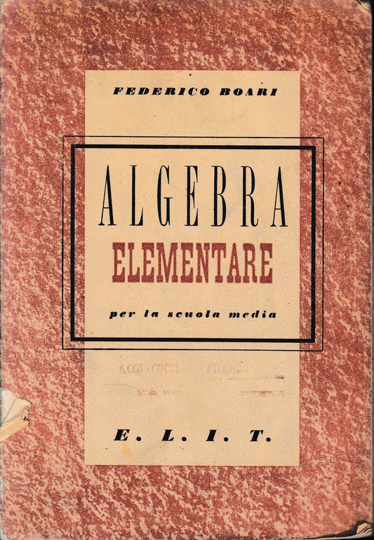 Algebra Elementare per la scuola media - copertina
