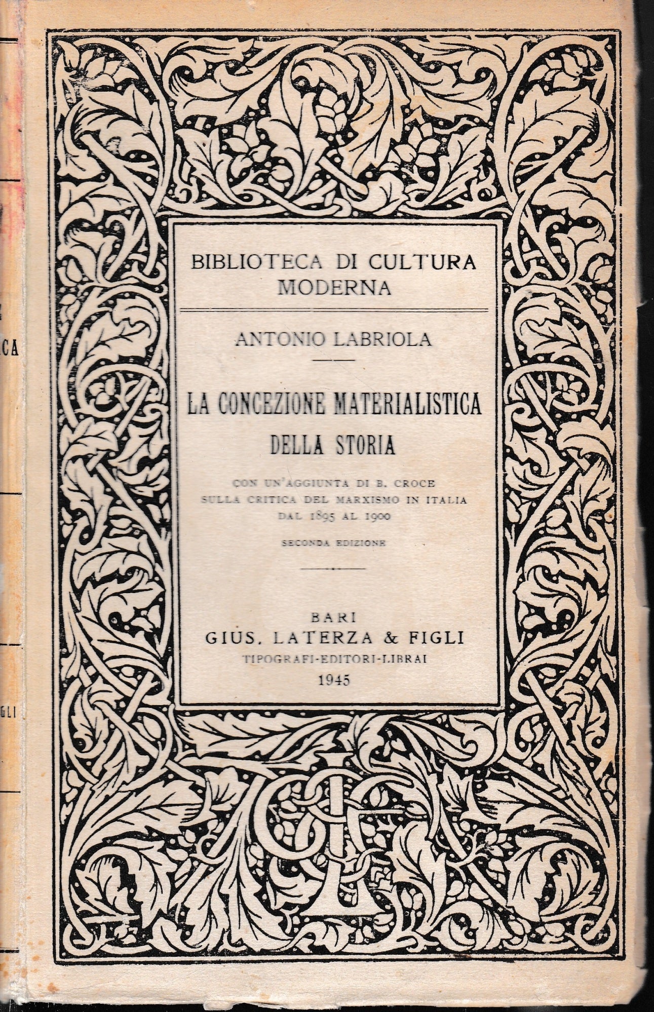 La concezione materialistica della storia - copertina