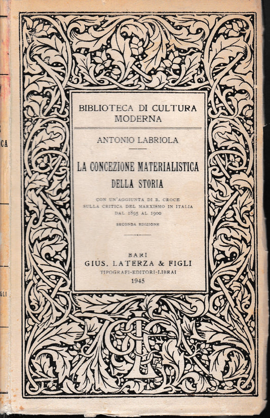 La concezione materialistica della storia - copertina