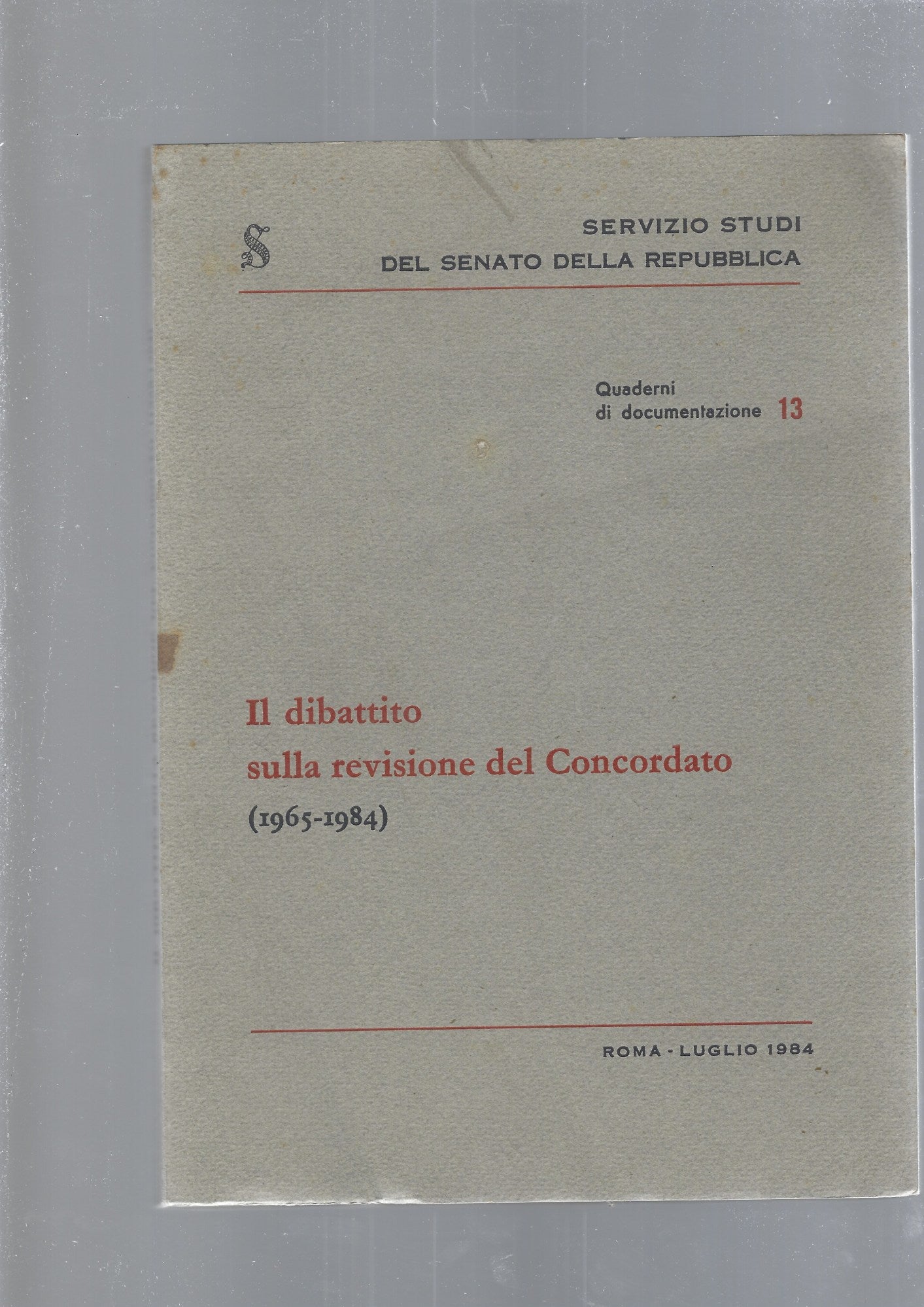 IL DIBATTITO SULLA REVISIONE DEL CONCORDATO - copertina