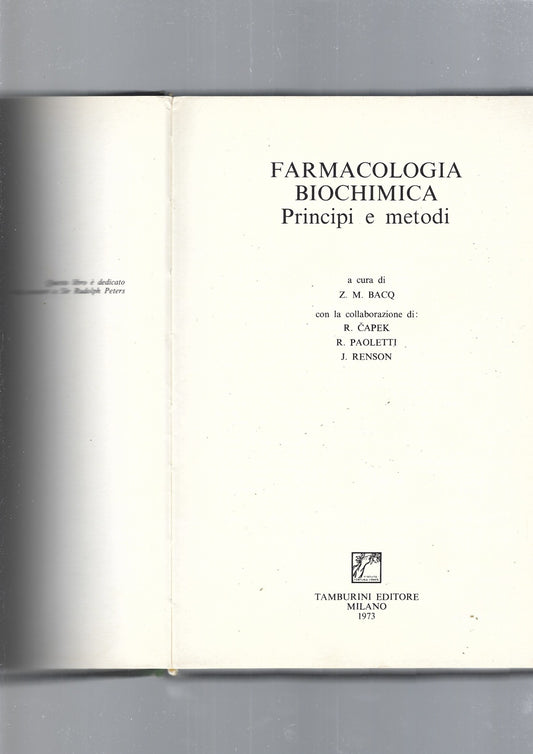 FARMACOLOGIA BIOCHIMICA - copertina