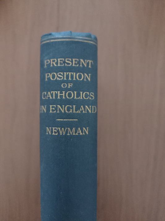 Lectures on the present position of catholics in England - copertina