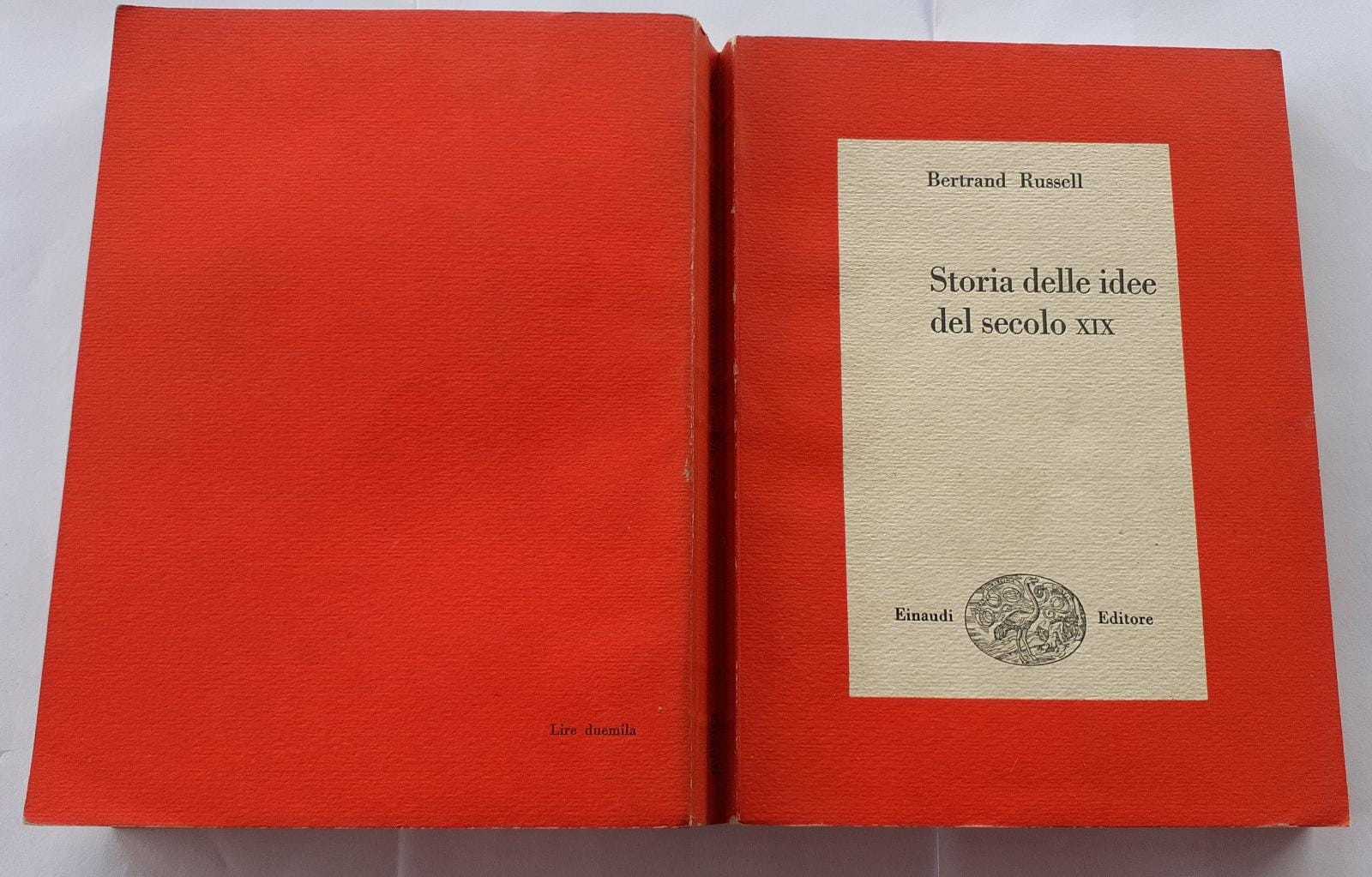 Storia delle idee del secolo XIX - copertina