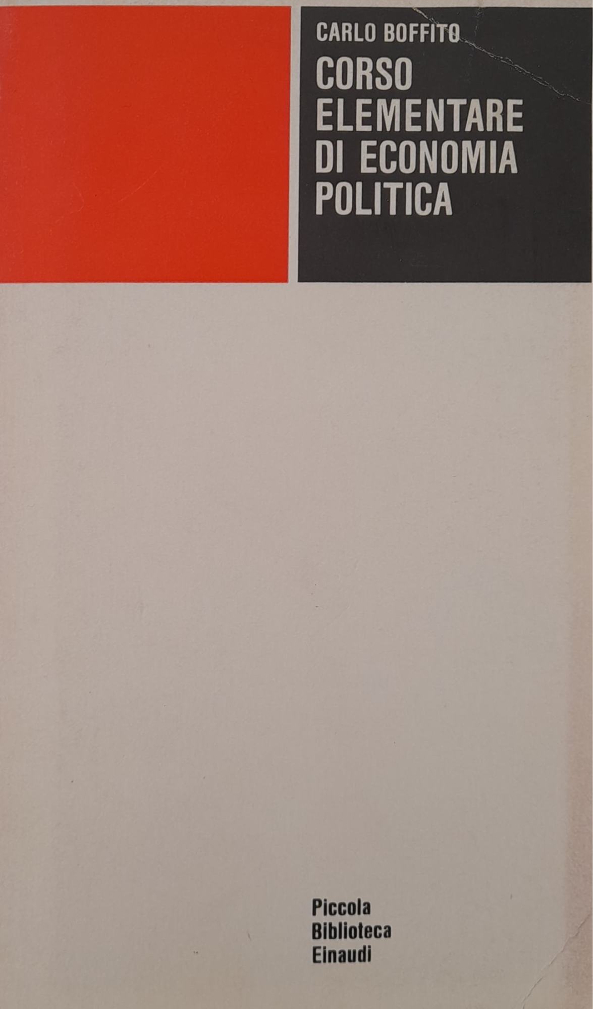 Corso elementare di economia politica. - copertina