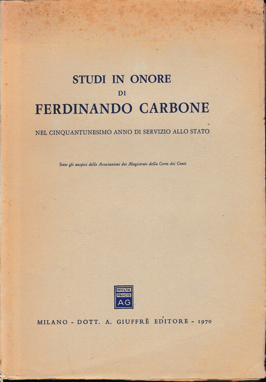 Studi in onore di Ferdinando Carbone - copertina