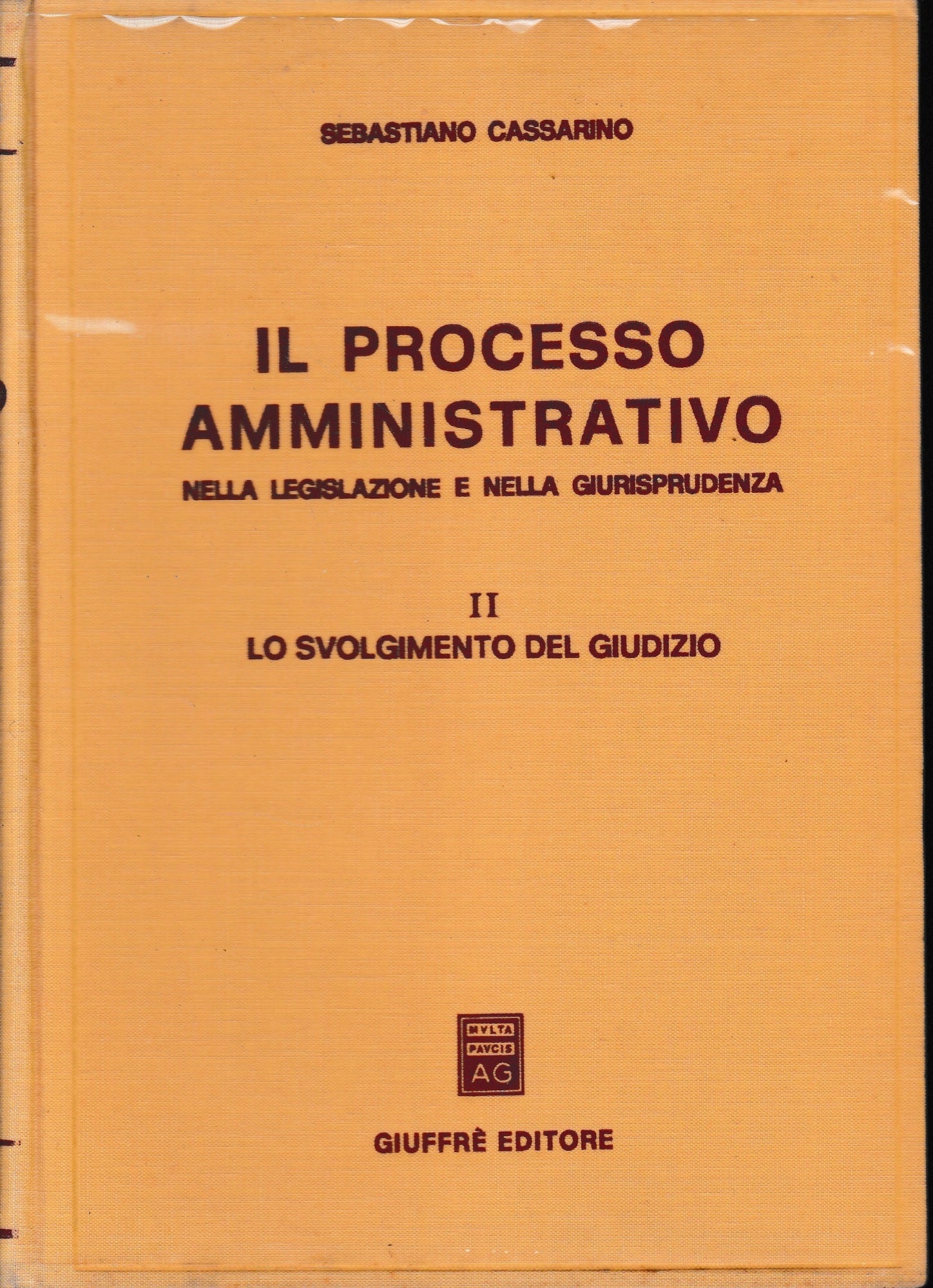 Il Processo Amministrativo, vol. 2° : Lo svolgimento del giudizio - copertina
