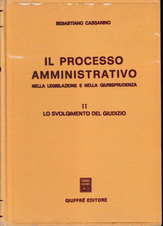 Il Processo Amministrativo, vol. 2° : Lo svolgimento del giudizio - copertina