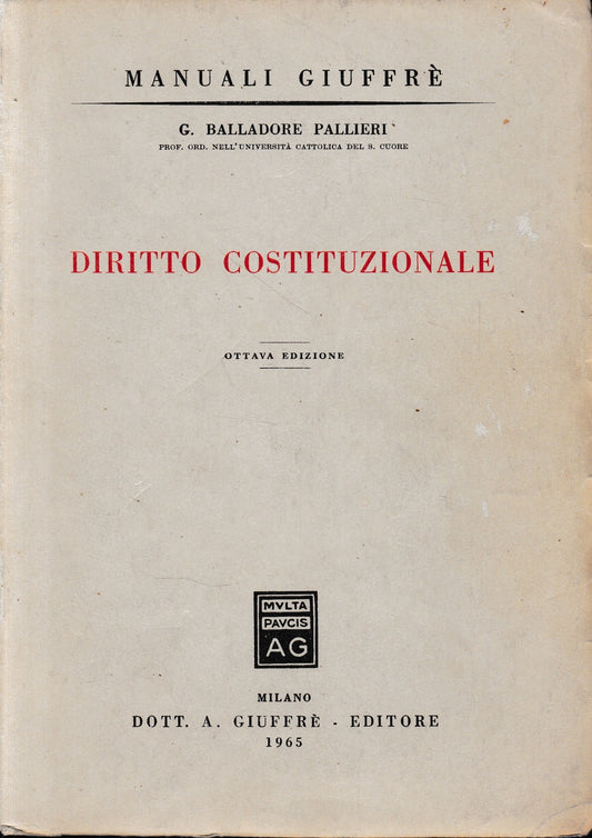 Diritto Costituzionale - copertina