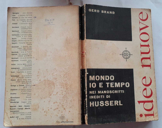 Mondo io e tempo nei manoscritti inediti di Husserl - copertina