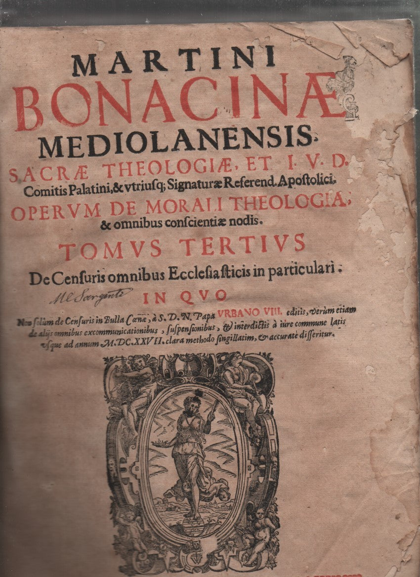 Sacrae Theologiae et IVD Comitis Palatini, & vtribus, Signaturae Referend  Apostolici Operum de Morali Theologia & omnibus confcientiae nodis. (tomus tertius) - copertina