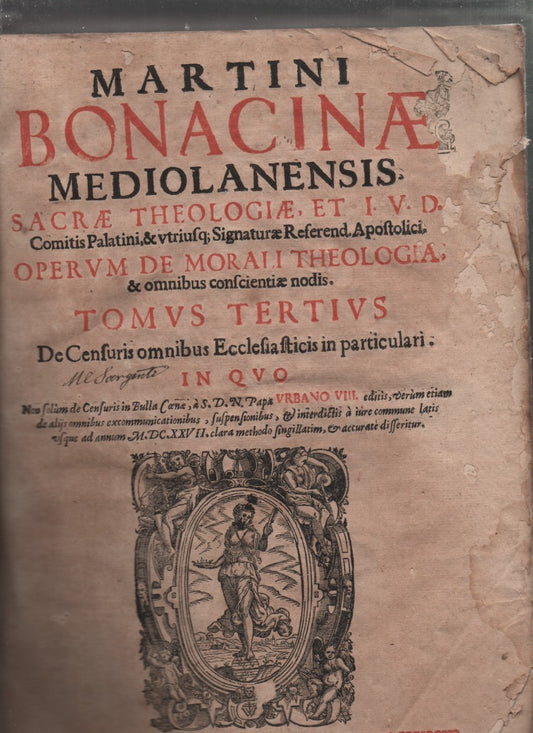 Sacrae Theologiae et IVD Comitis Palatini, & vtribus, Signaturae Referend  Apostolici Operum de Morali Theologia & omnibus confcientiae nodis. (tomus tertius) - copertina