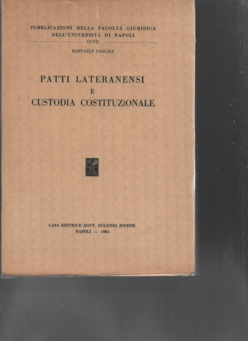 Patti lateranensi e custodia costituzionale - copertina