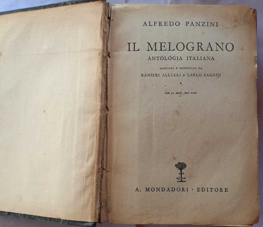 Il melograno.  Antologia italiana - copertina