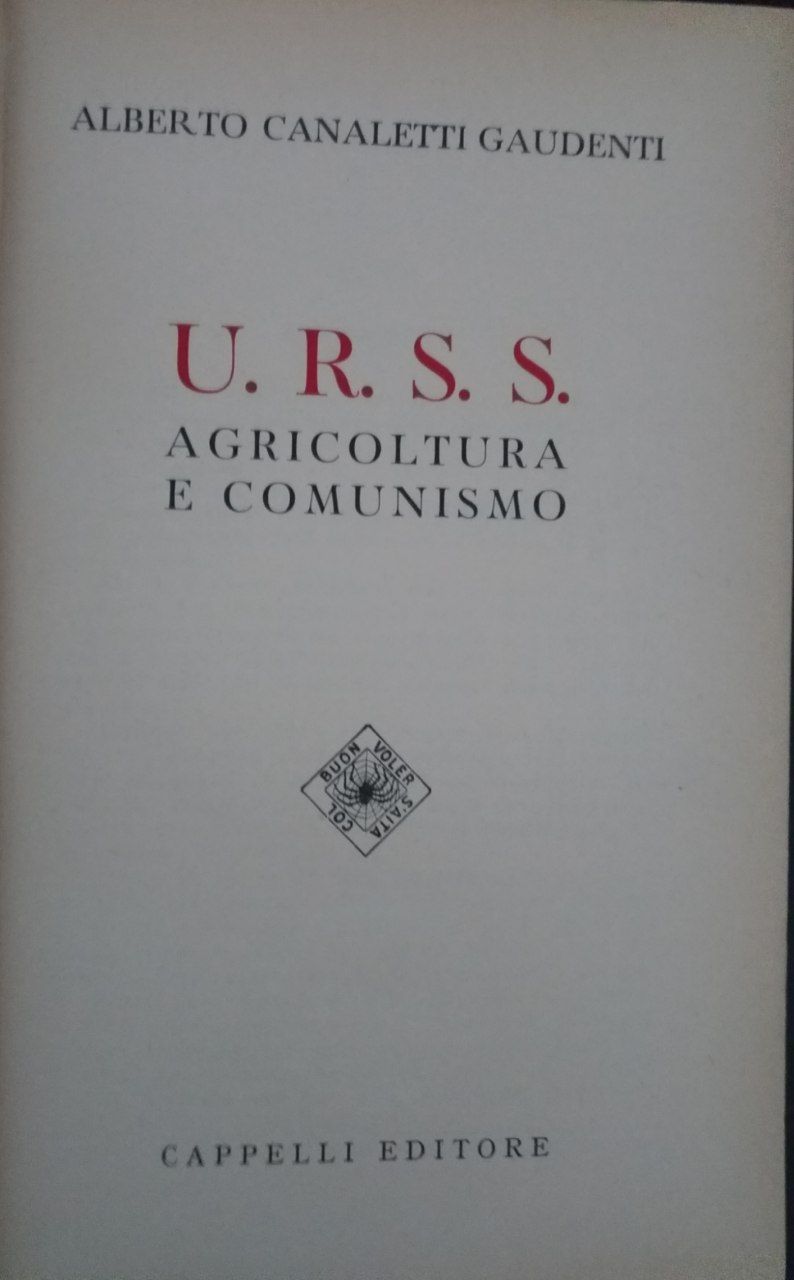 U.R.S.S. Agricoltura e comunismo - copertina