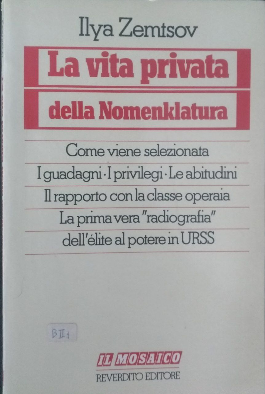 La vita privata della Nomenklatura - copertina