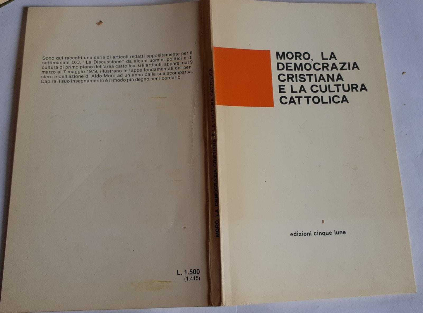 Moro, la democrazia cristiana e la cultura cattolica - copertina