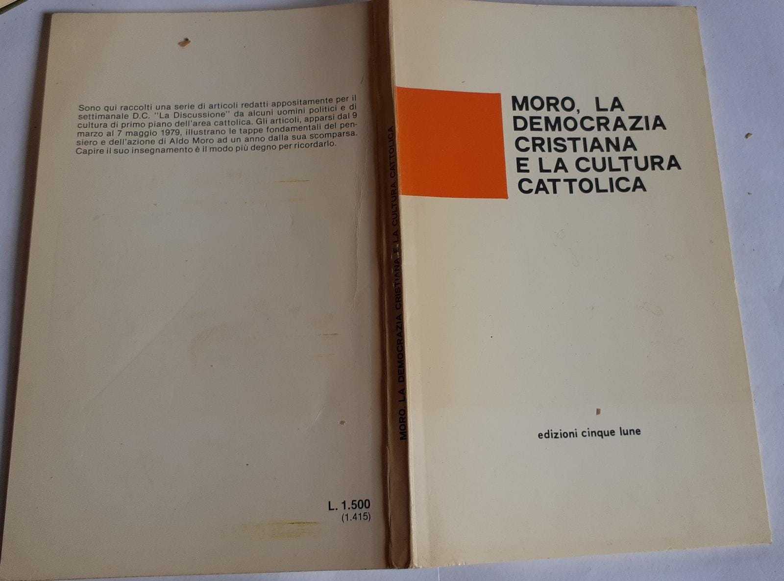 Moro, la democrazia cristiana e la cultura cattolica - copertina