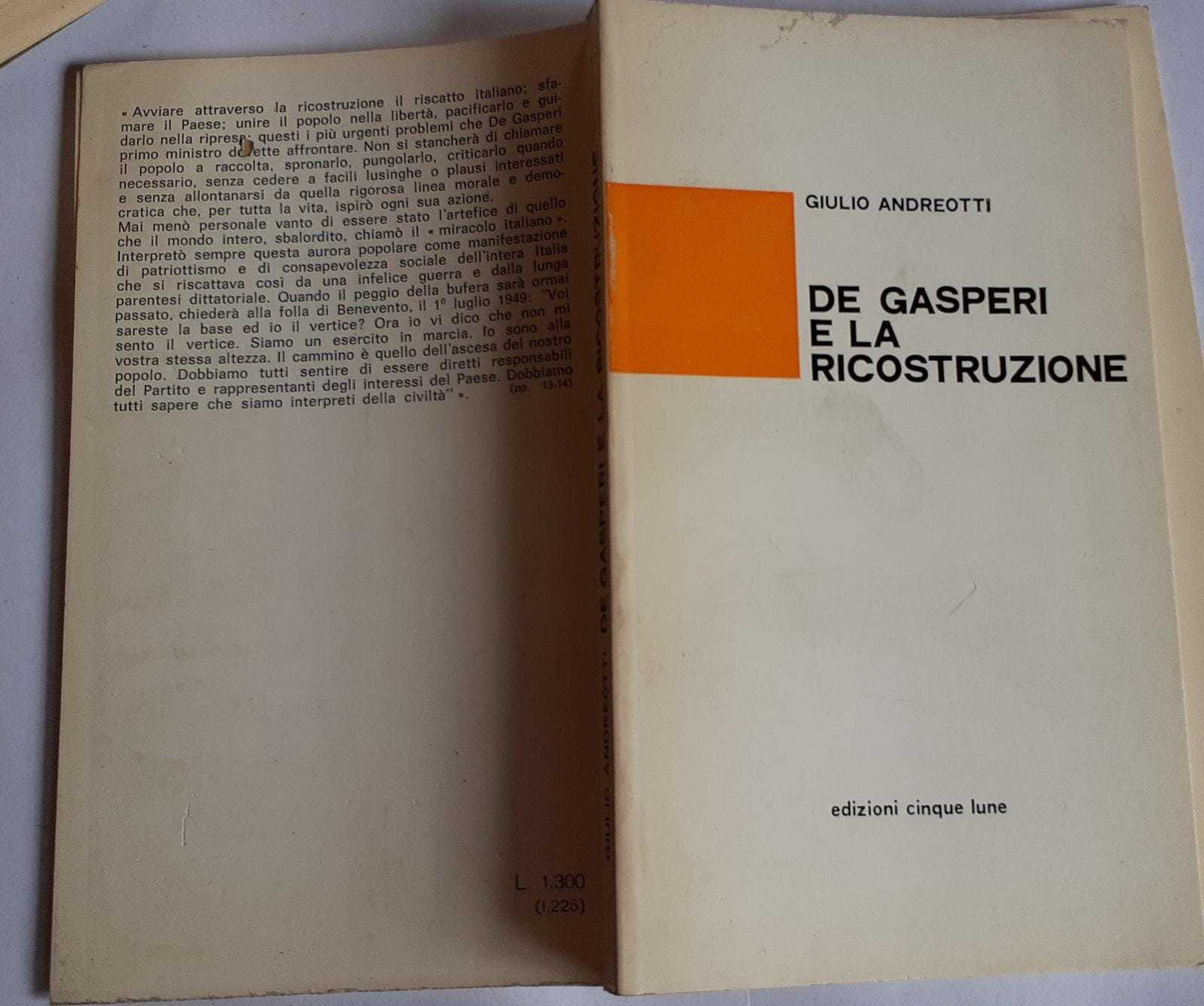 De Gasperi e la ricostruzione - copertina