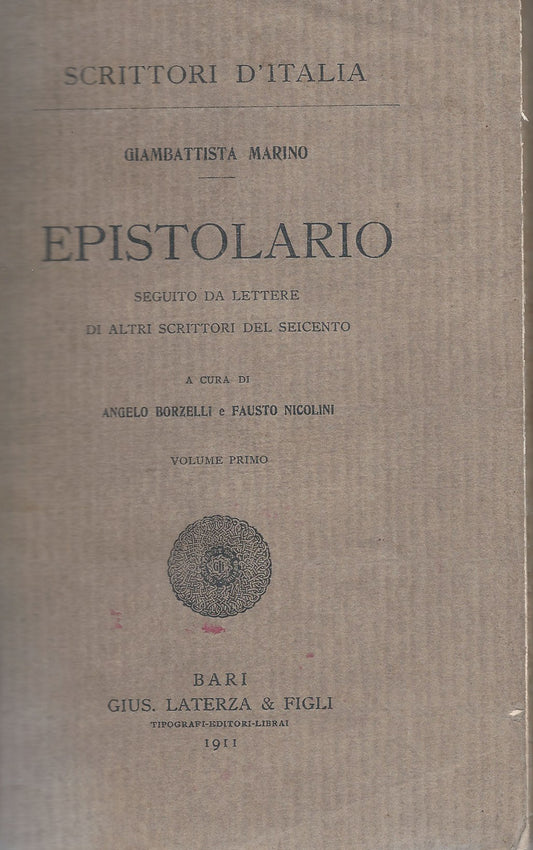Epistolario - Seguito da lettere di altri scrittori del Seicento - copertina