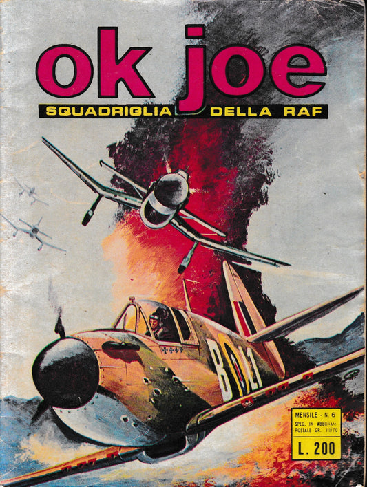 Ok Joe squadriglia della RAF, n. 6 Luglio 1974. Fumetto - copertina