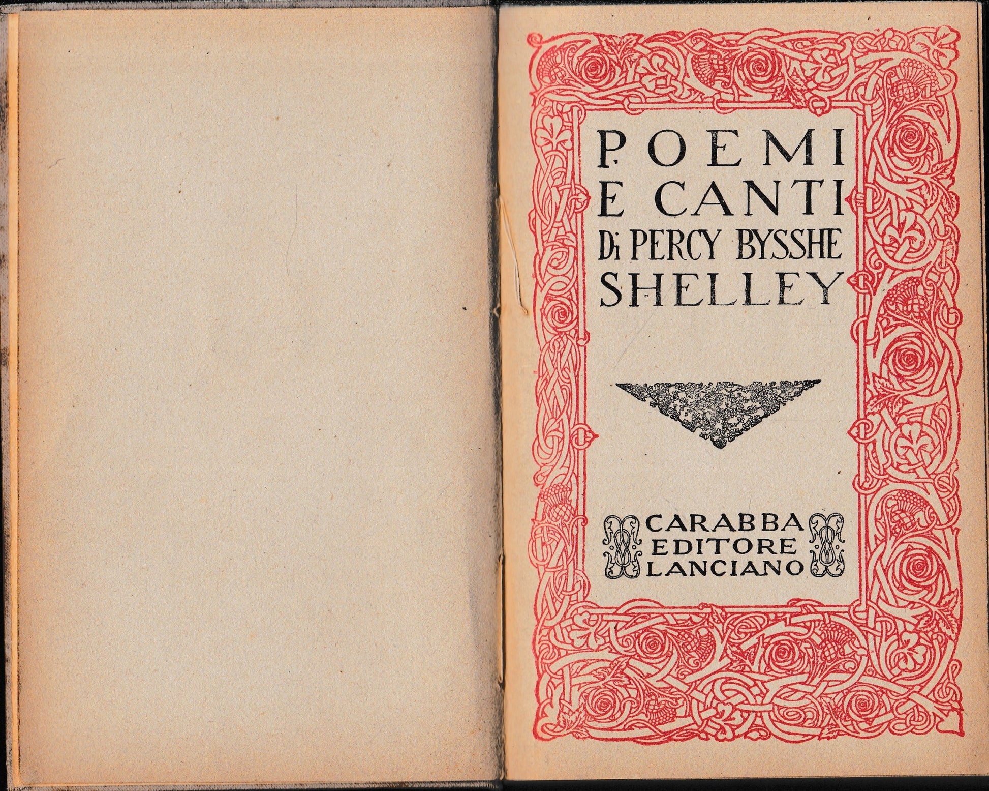 Poemi e canti di Percy Bysshe Shelley - copertina