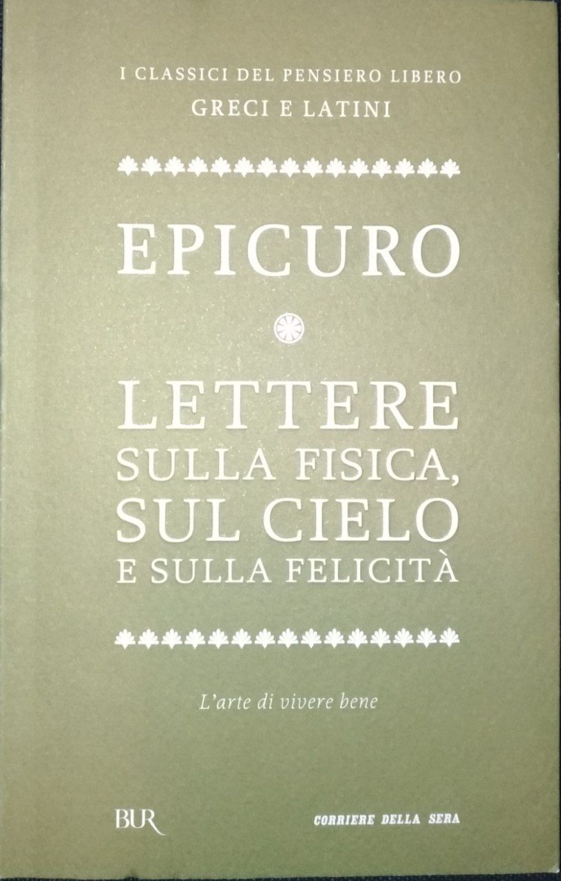 Lettere sulla fisica, sul cielo e sulla felicità - copertina