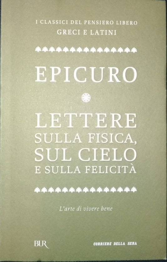Lettere sulla fisica, sul cielo e sulla felicità - copertina
