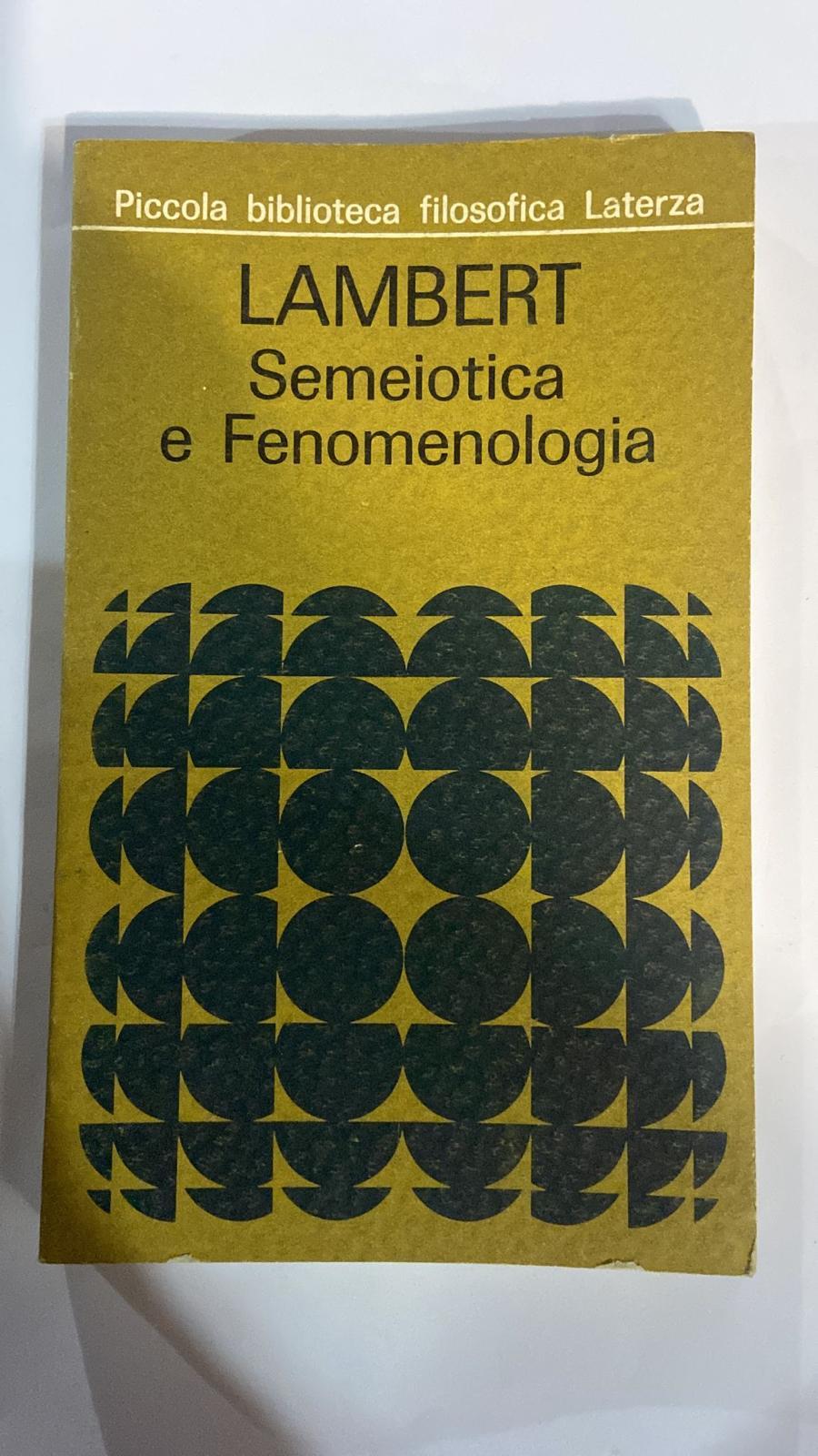 Lambert Semeiotica e Fenomenologia - copertina
