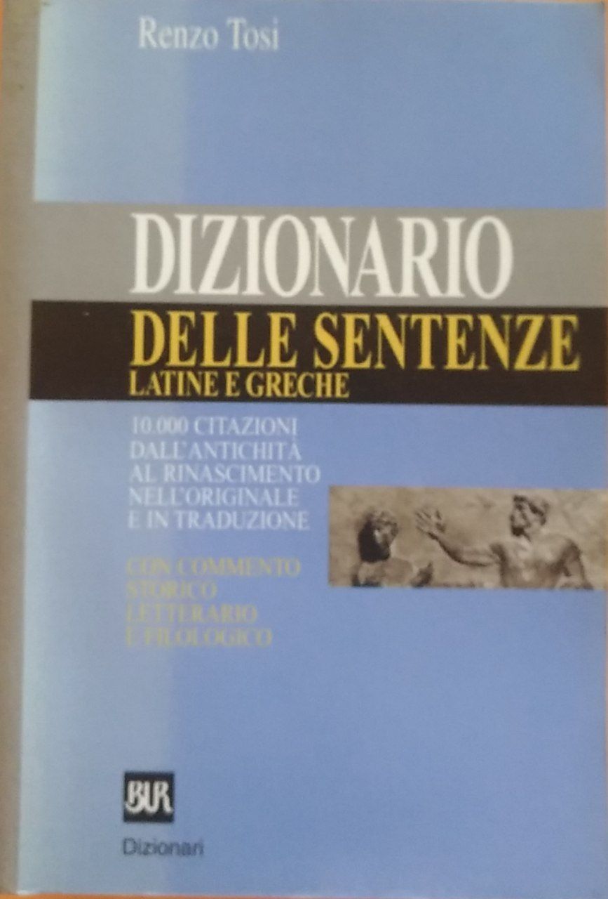 Dizionario delle sentenze latine e greche - copertina