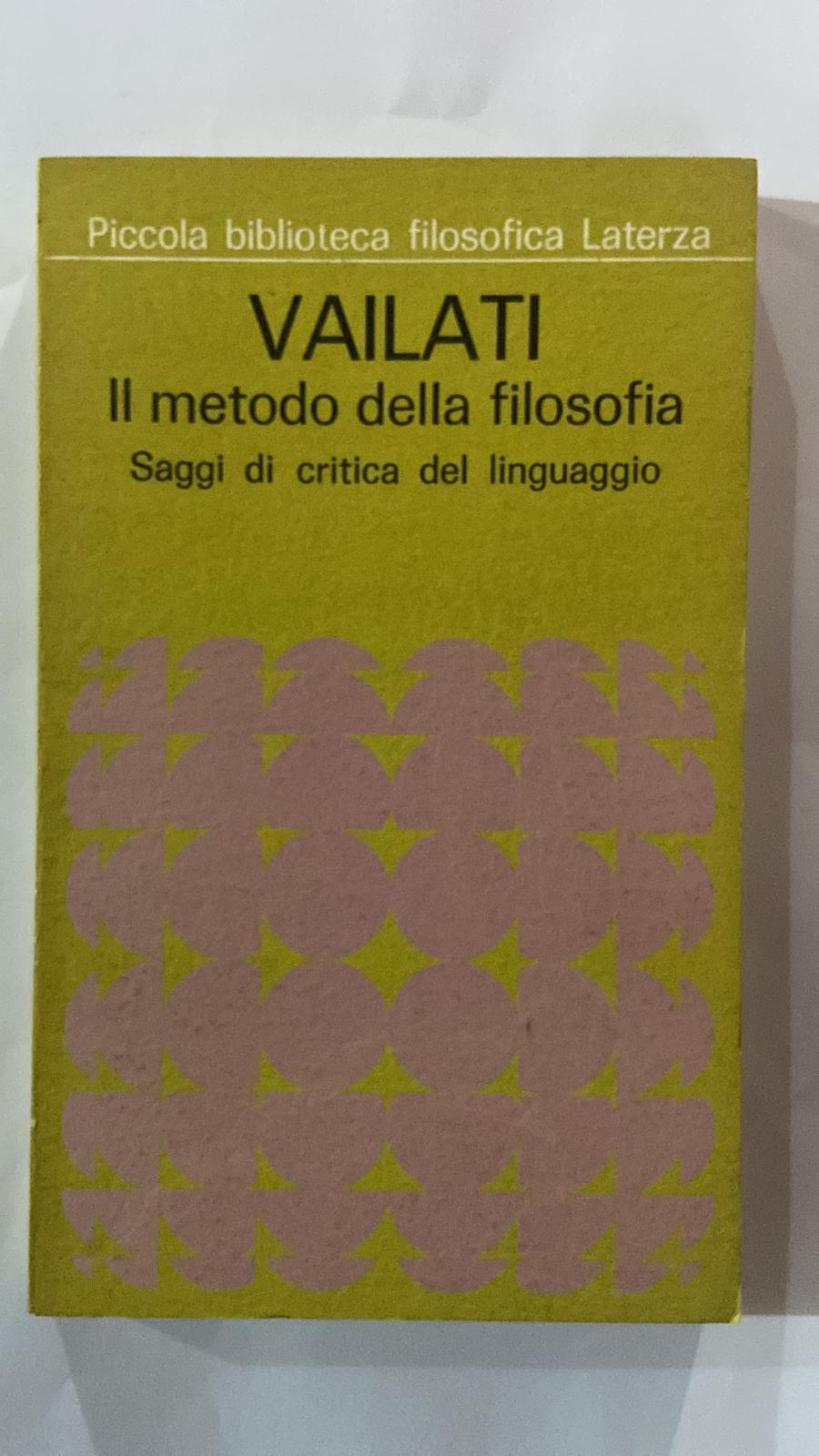 Giovanni Vailati. Il metodo della filosofia - copertina