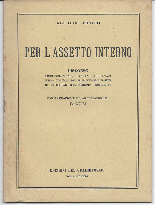 Per l'assetto interno - copertina