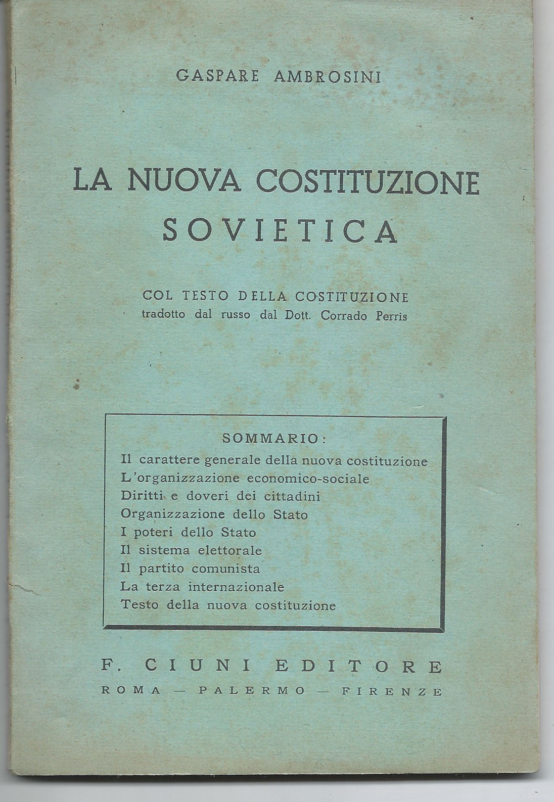 La Nuova Costituzione Sovietica - copertina