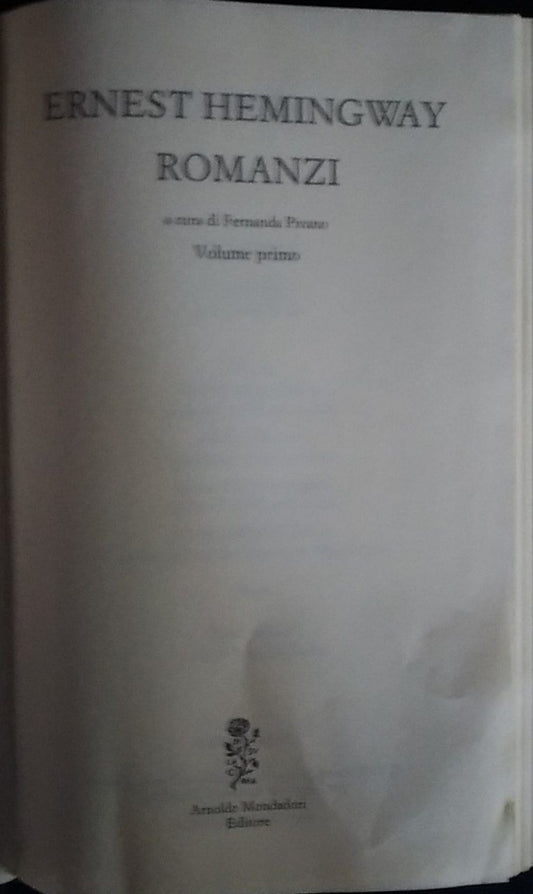 Romanzi. Volume Primo - copertina