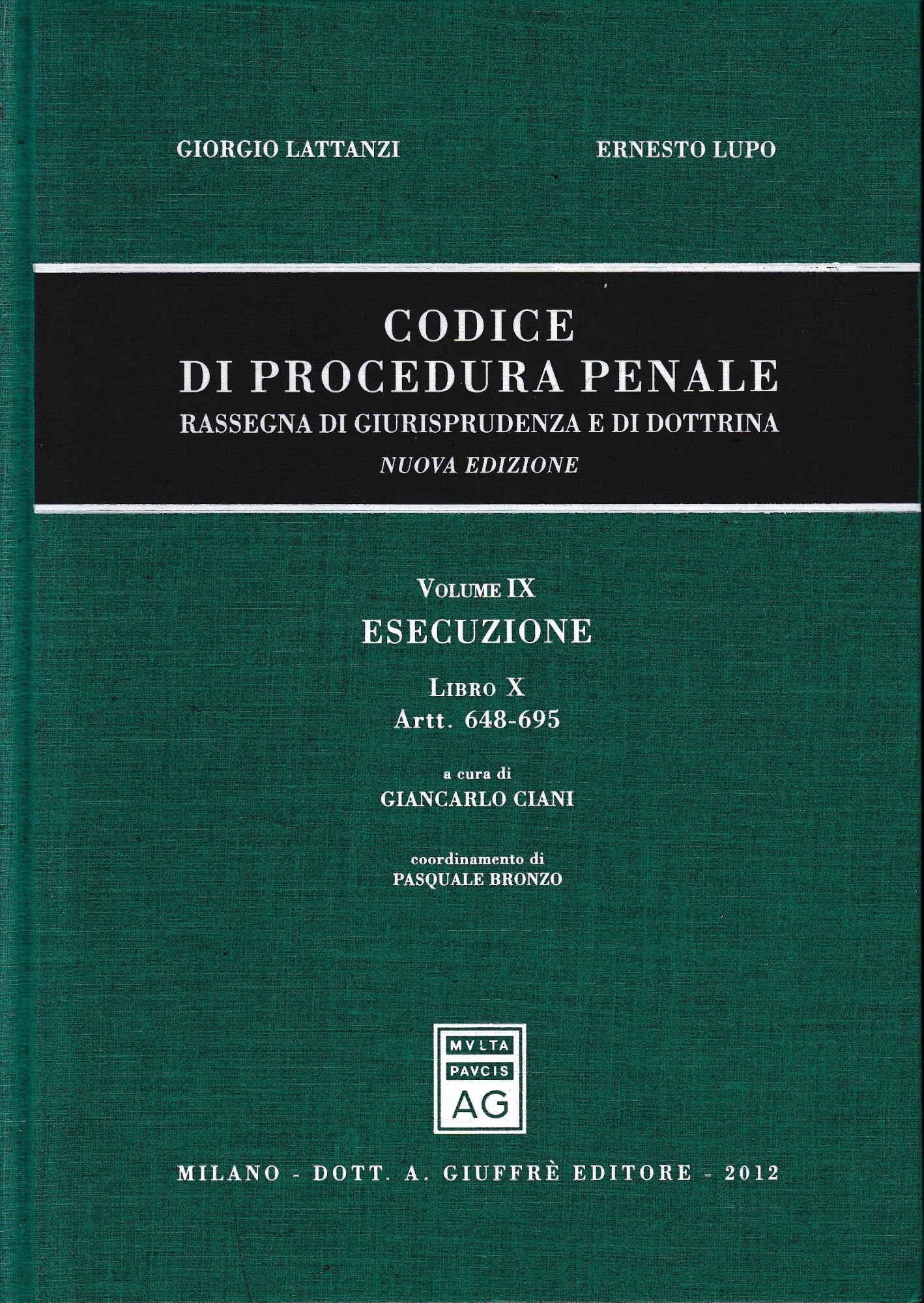 Codice Di Procedura Penale. Vol. 9,Libro 10: artt. 648-695 - copertina