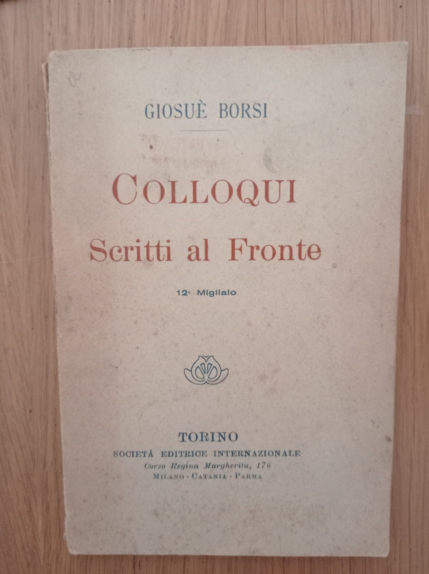 Colloqui scritti al fronte - copertina