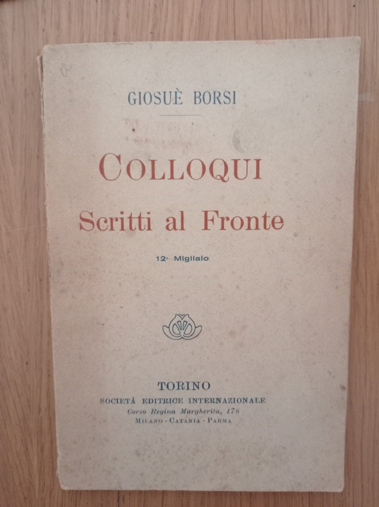 Colloqui scritti al fronte - copertina