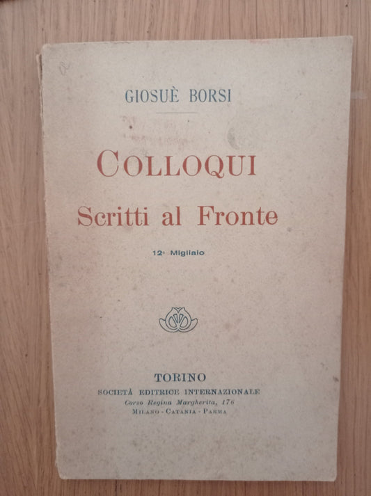 Colloqui scritti al fronte - copertina