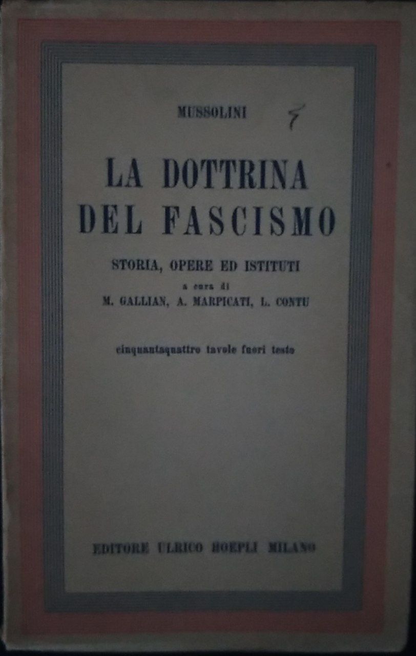 La dottrina del fascismo - copertina