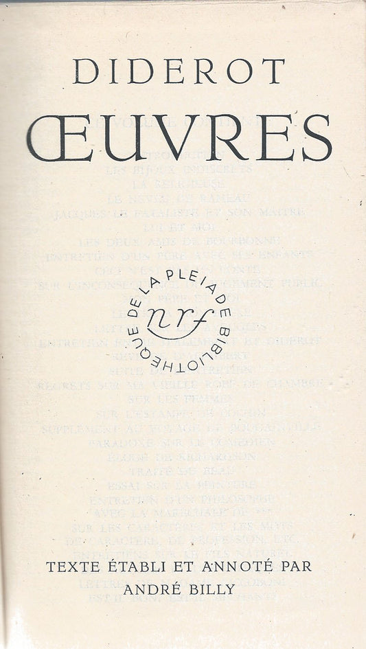 Oeuvres de Diderot - copertina