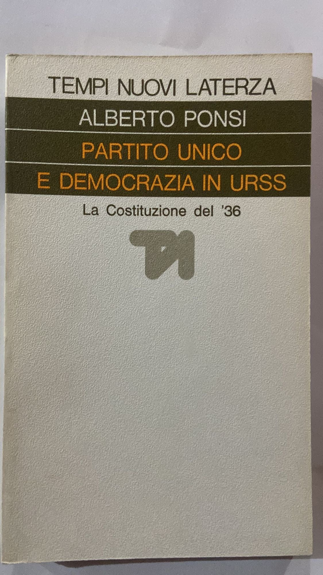 Partito unico e democrazia in URSS - copertina